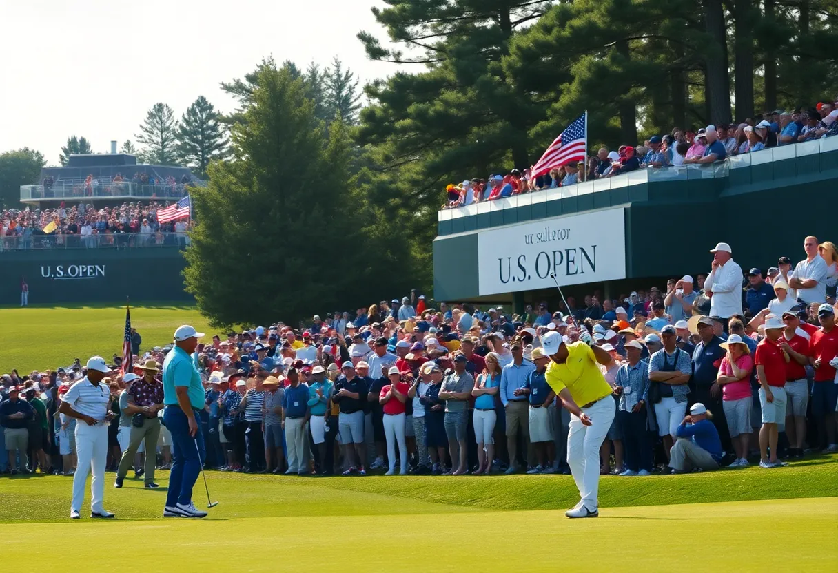 Golf tournament scene at the 2024 U.S. Open