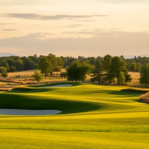 Close up of a beautiful golf course