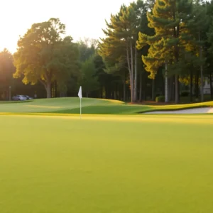 Close up of a beautiful golf course