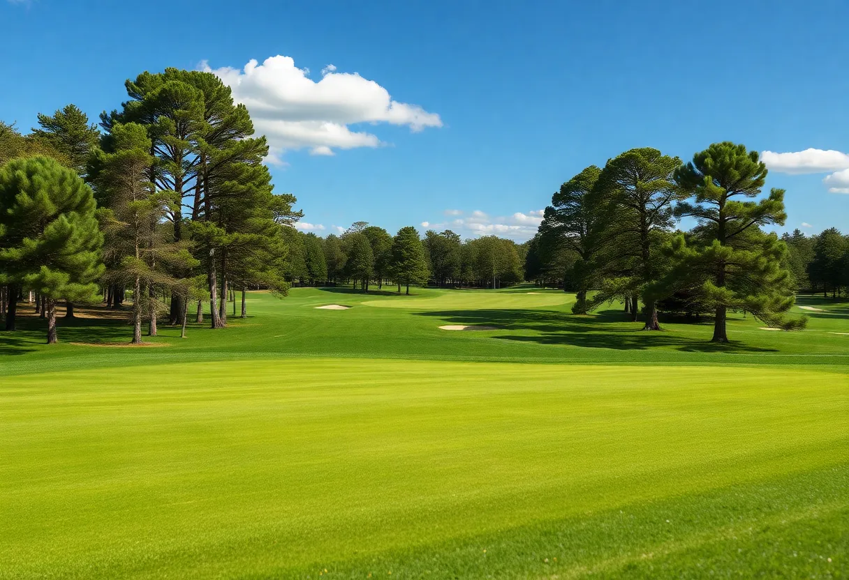 Close up of a beautiful golf course