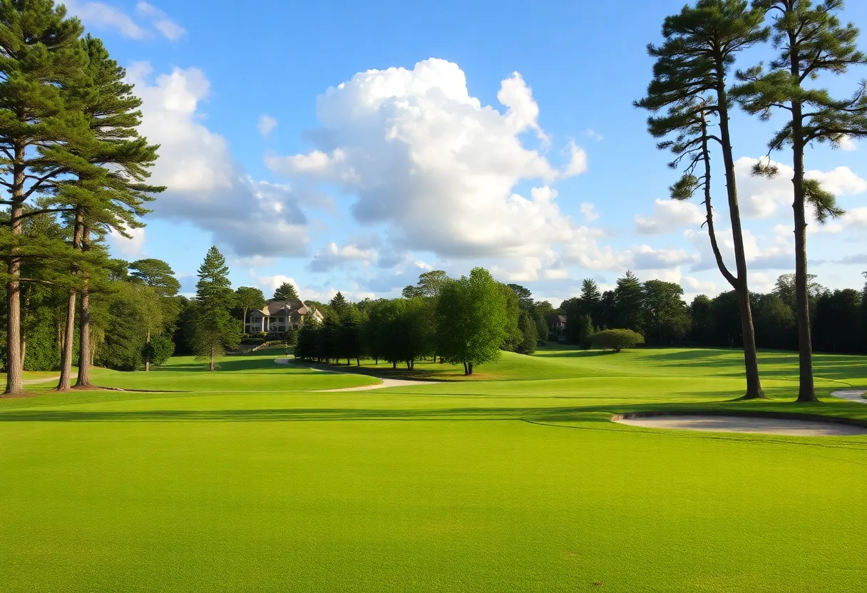 Close up of a beautiful golf course