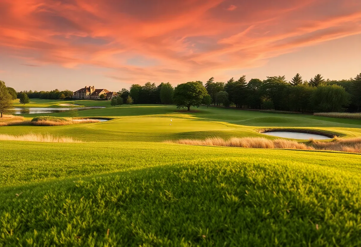 Close-up of a beautiful golf course