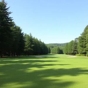 Close up of a beautiful golf course