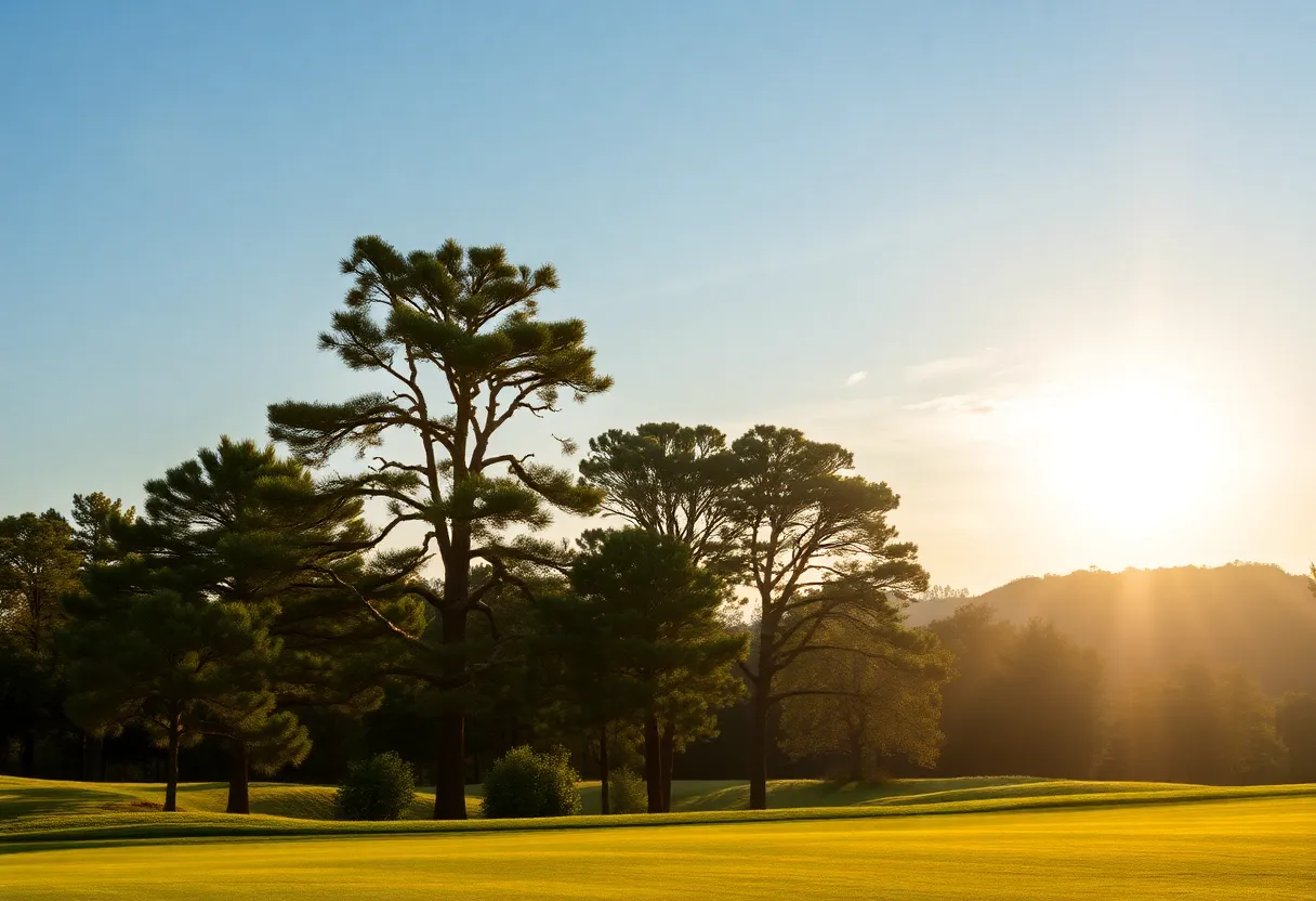 Close up of a beautiful golf course