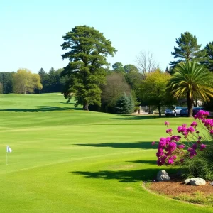 Close up of a beautiful golf course