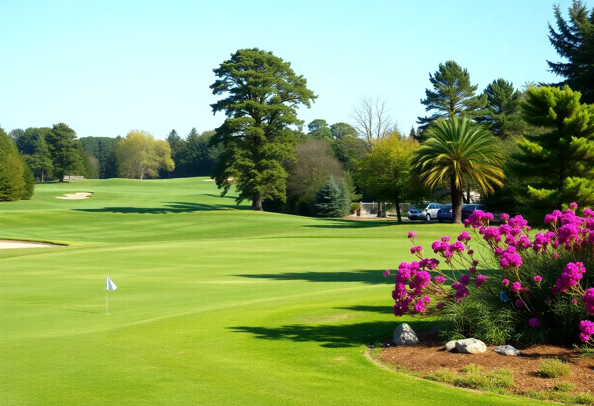 Close up of a beautiful golf course