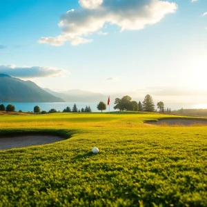 Close-up view of a well-maintained golf course