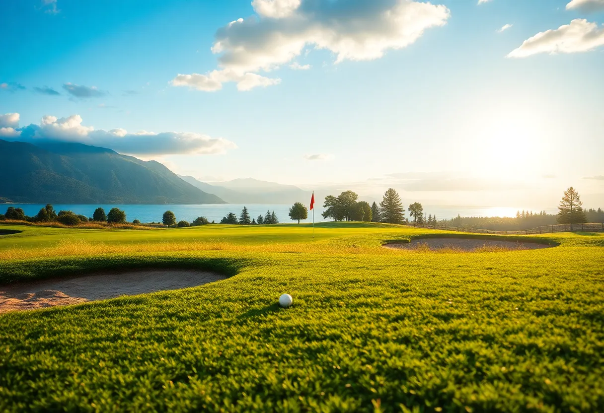 Close-up view of a well-maintained golf course