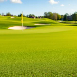 Close up of a beautiful golf course