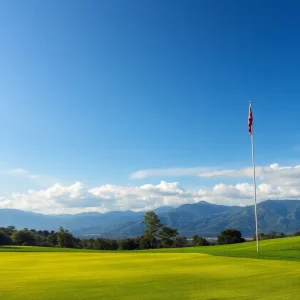 Close up of a beautiful golf course