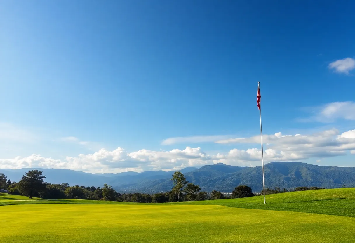 Close up of a beautiful golf course