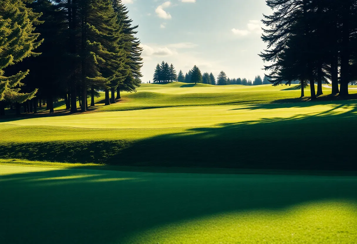 Close up of a beautiful golf course