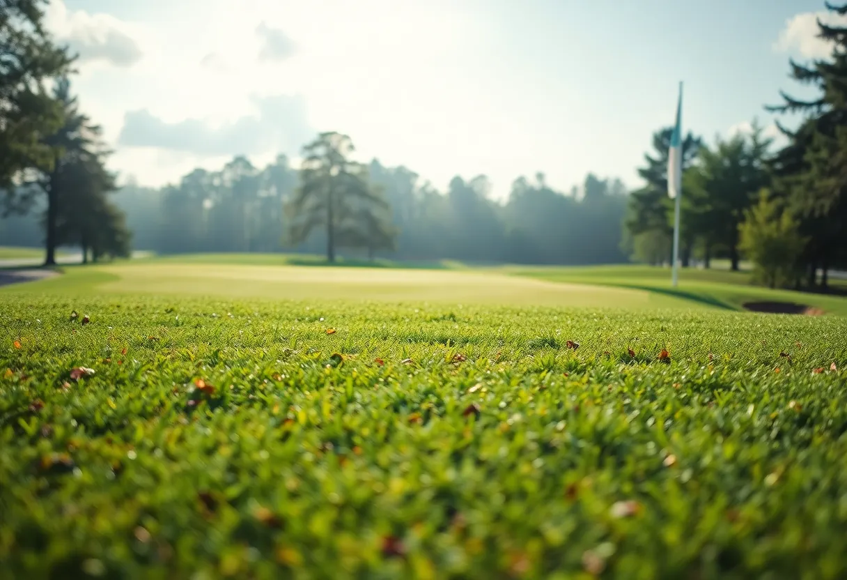 Close up of a beautifully maintained golf course