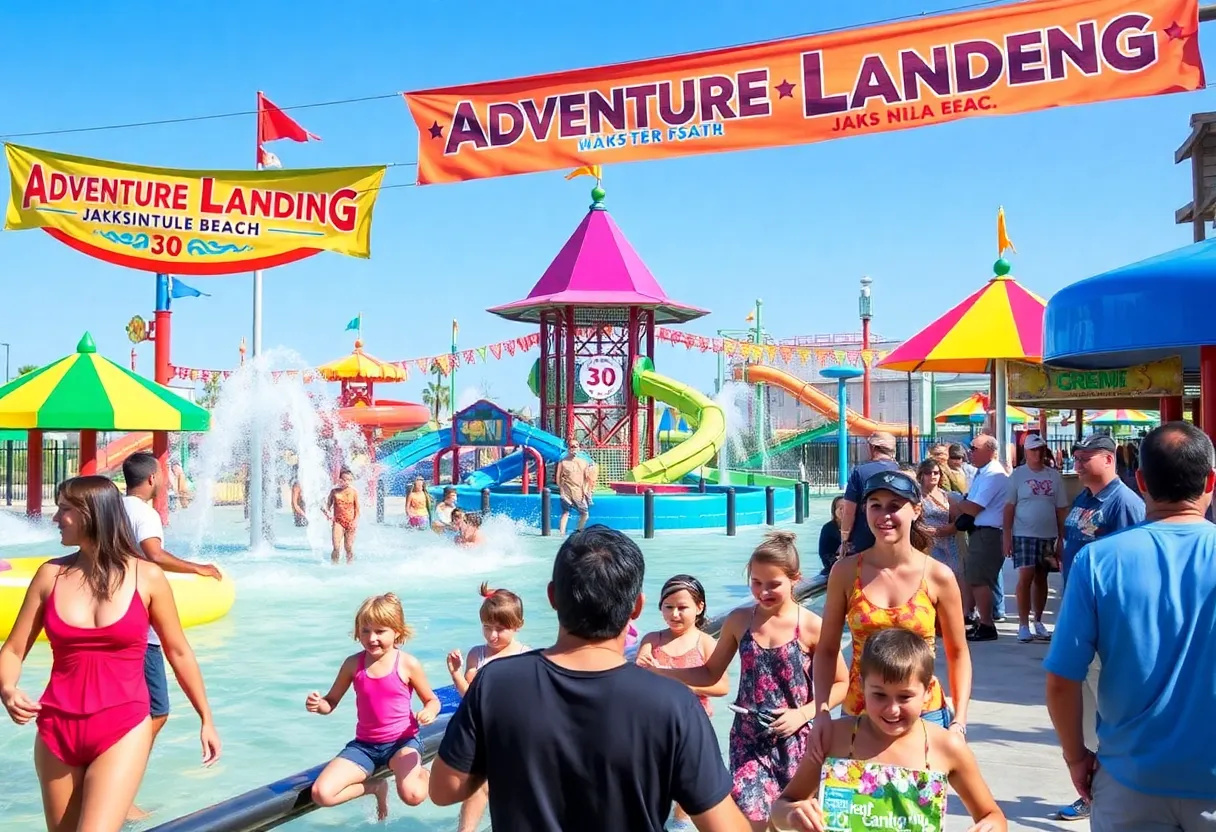 Families having fun at Adventure Landing during the 30th anniversary celebration.