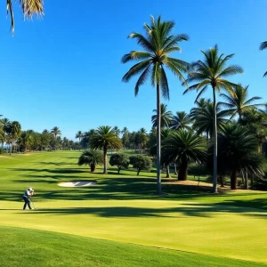 Golfers competing at Jacksonville Golf and Country Club during UNF Collegiate