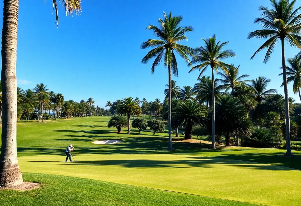 Golfers competing at Jacksonville Golf and Country Club during UNF Collegiate