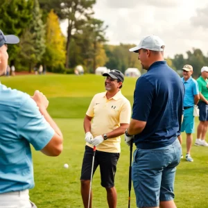 Players participating in an Asian golf tournament