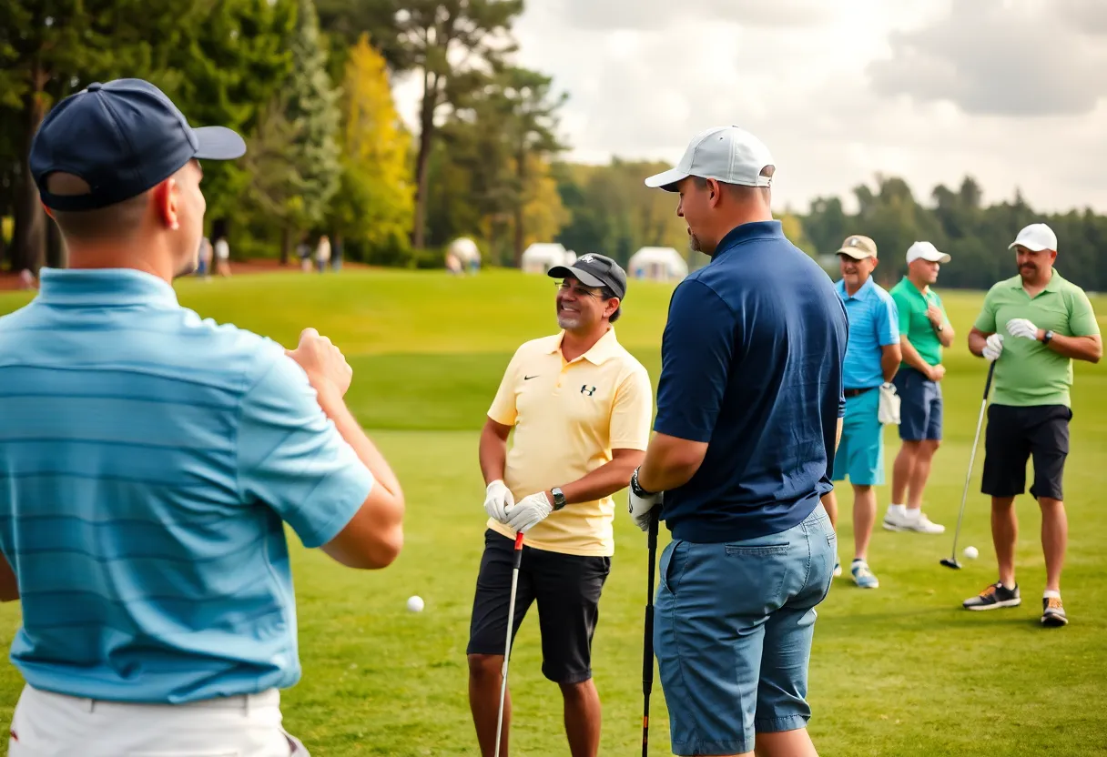Players participating in an Asian golf tournament