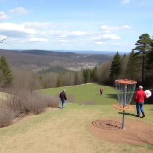 Players at Beal Slough Disc Golf Course enjoying a game