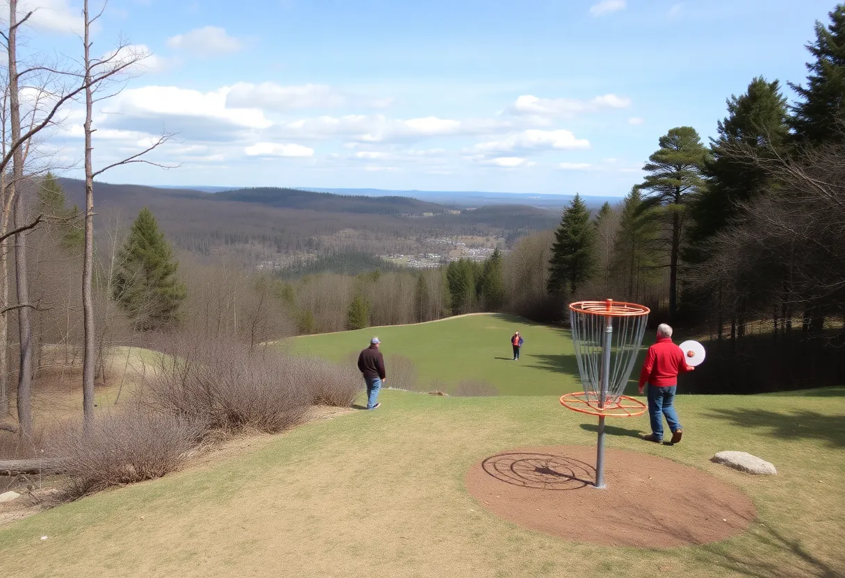 Players at Beal Slough Disc Golf Course enjoying a game