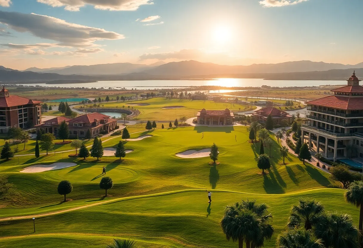 Scenic view of a casino golf course