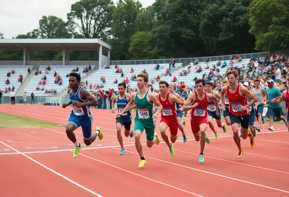 Athletes competing at the Bob Hayes Invitational Track Meet