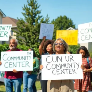 Residents of Brentwood rallying for a community space