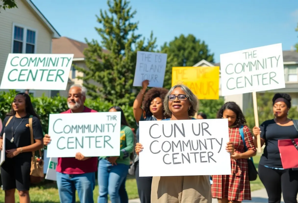 Residents of Brentwood rallying for a community space