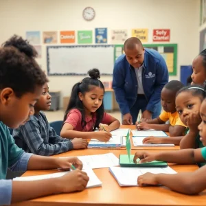 Students and mentors in a supportive educational environment