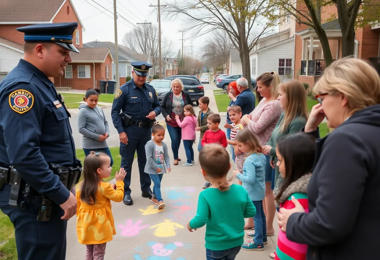 Sheriff engaging with residents in a community walk for safety