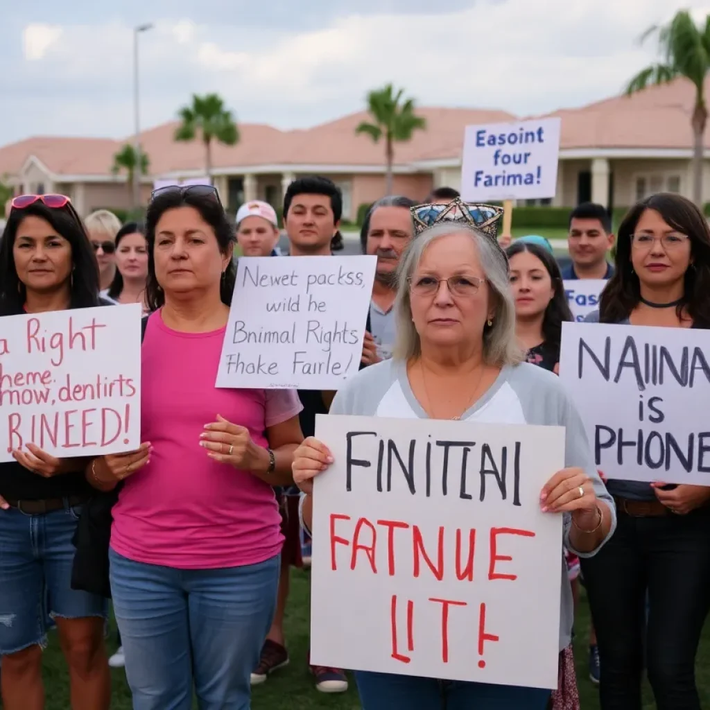 Community members rallying for animal rights in Bonita Springs.