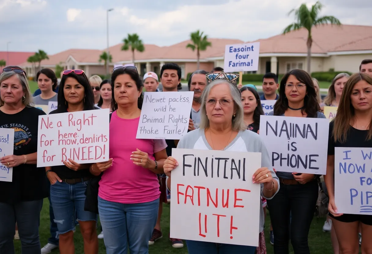 Community members rallying for animal rights in Bonita Springs.