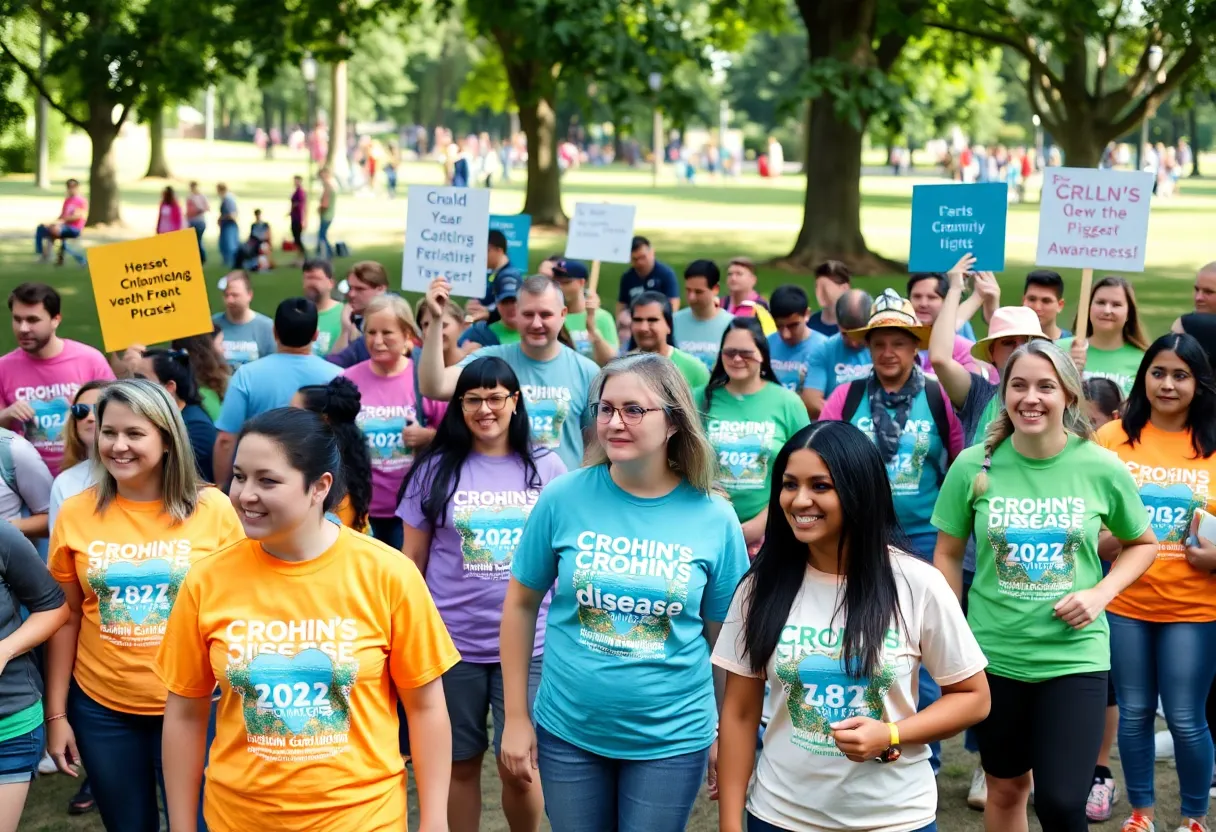 Participants gathering for the Crohn's & Colitis Take Steps Walk in Jacksonville