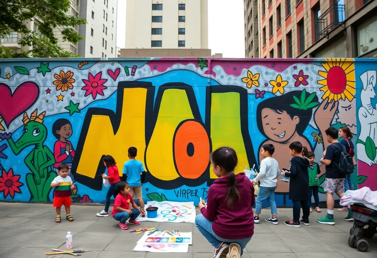 Vibrant mural reflecting artistic expression and community involvement in Jacksonville.