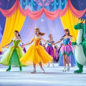 Disney on Ice featuring Frozen and Encanto characters skating on ice
