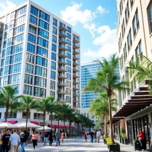 Crowd in Downtown Jacksonville enjoying a vibrant urban atmosphere