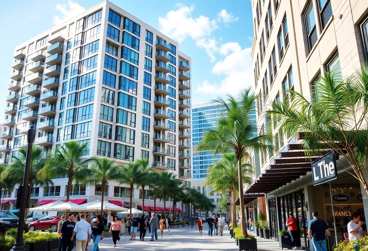 Crowd in Downtown Jacksonville enjoying a vibrant urban atmosphere