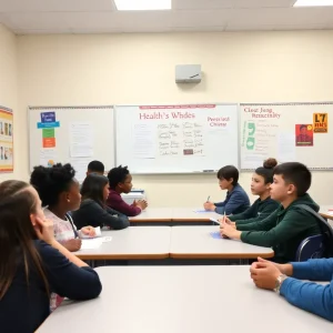 Students learning in a health education class in Duval County.