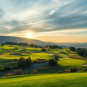 Beautifully designed European golf course landscape