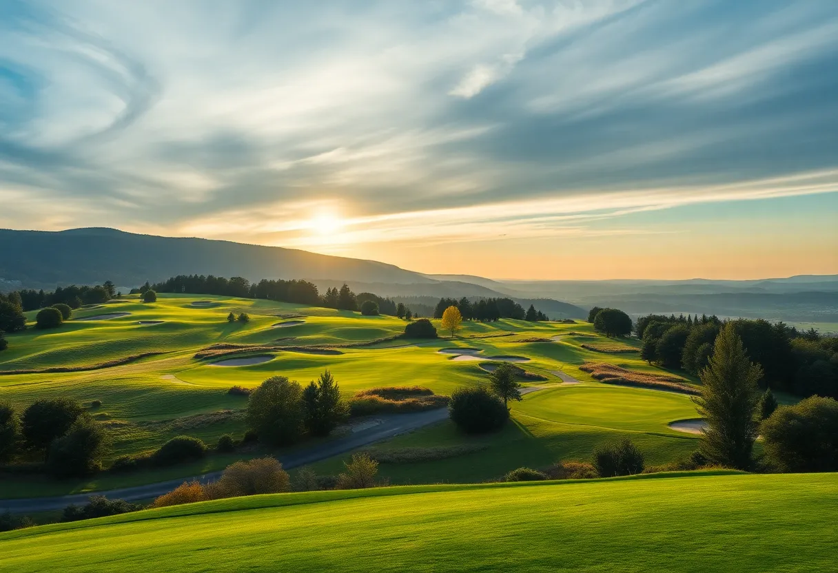 Beautifully designed European golf course landscape