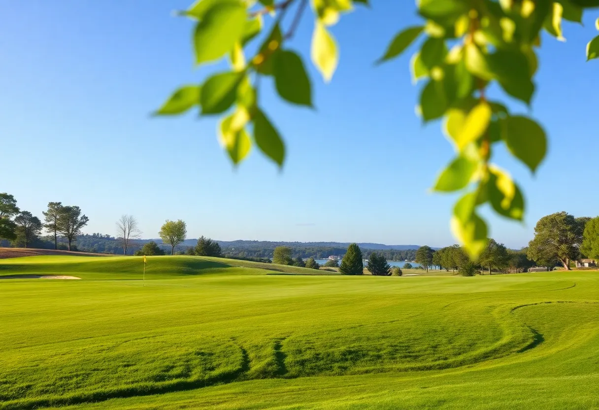 Beautiful Florida golf course with palm trees