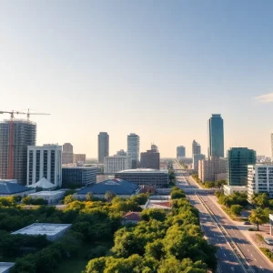 Artist's rendering of new buildings in downtown Jacksonville as part of the Gateway Jax development.