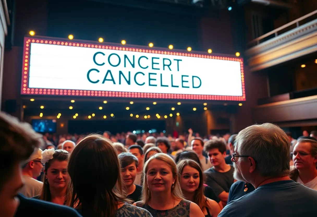 Disappointed concert-goers outside Florida Theatre