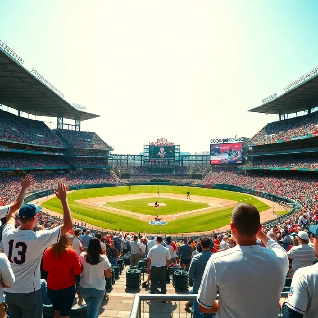 Crowd cheering at Jacksonville Baseball game