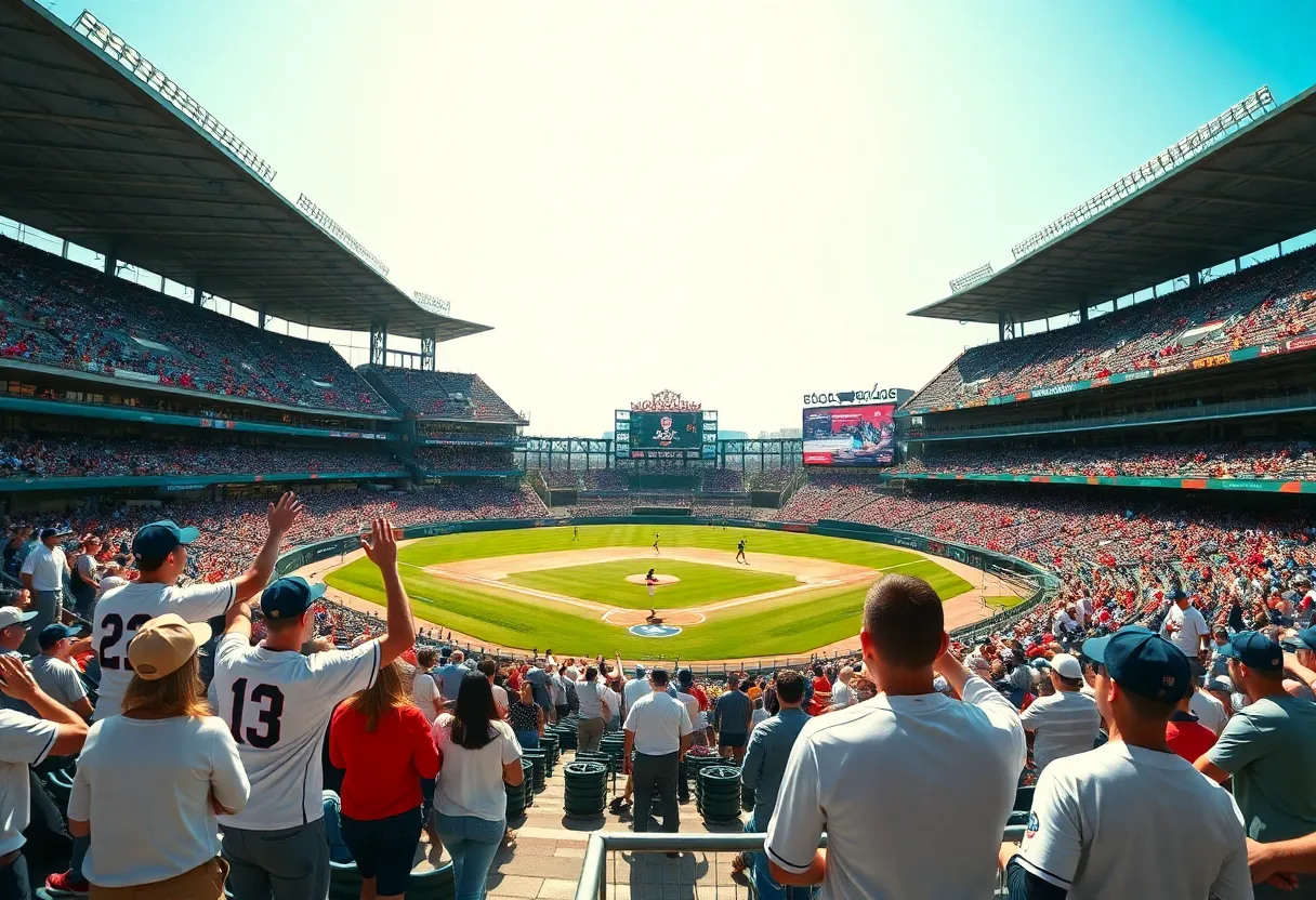 Crowd cheering at Jacksonville Baseball game