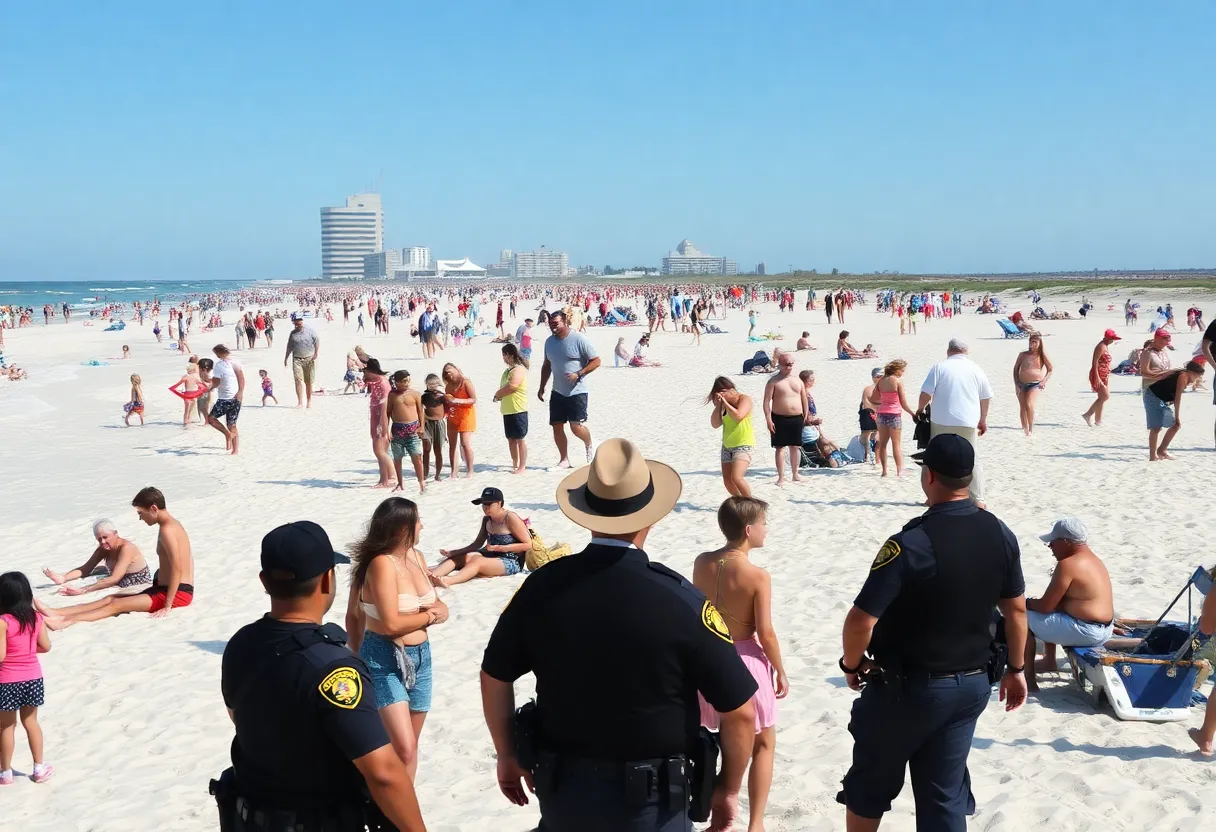 Jacksonville Beach police engage with spring break visitors