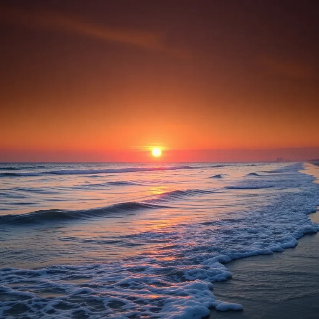Sunset over Jacksonville beach symbolizing community support