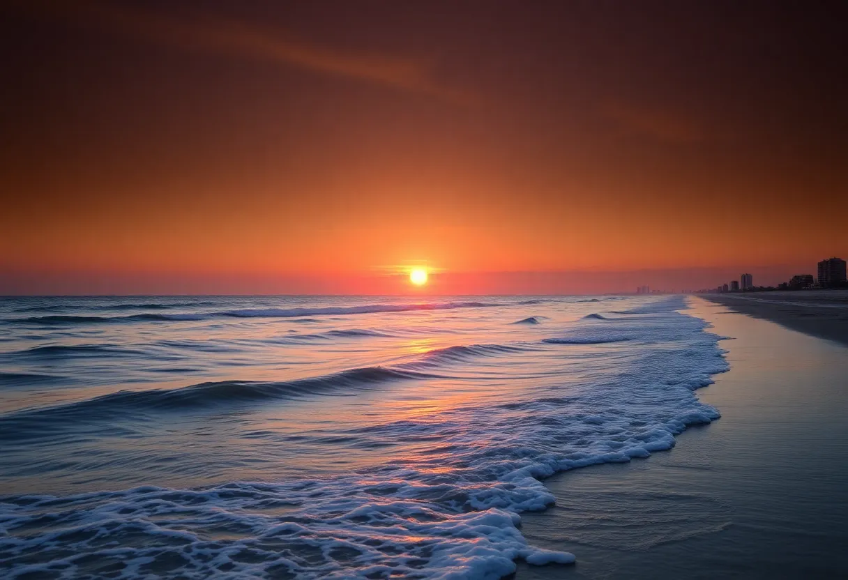 Sunset over Jacksonville beach symbolizing community support