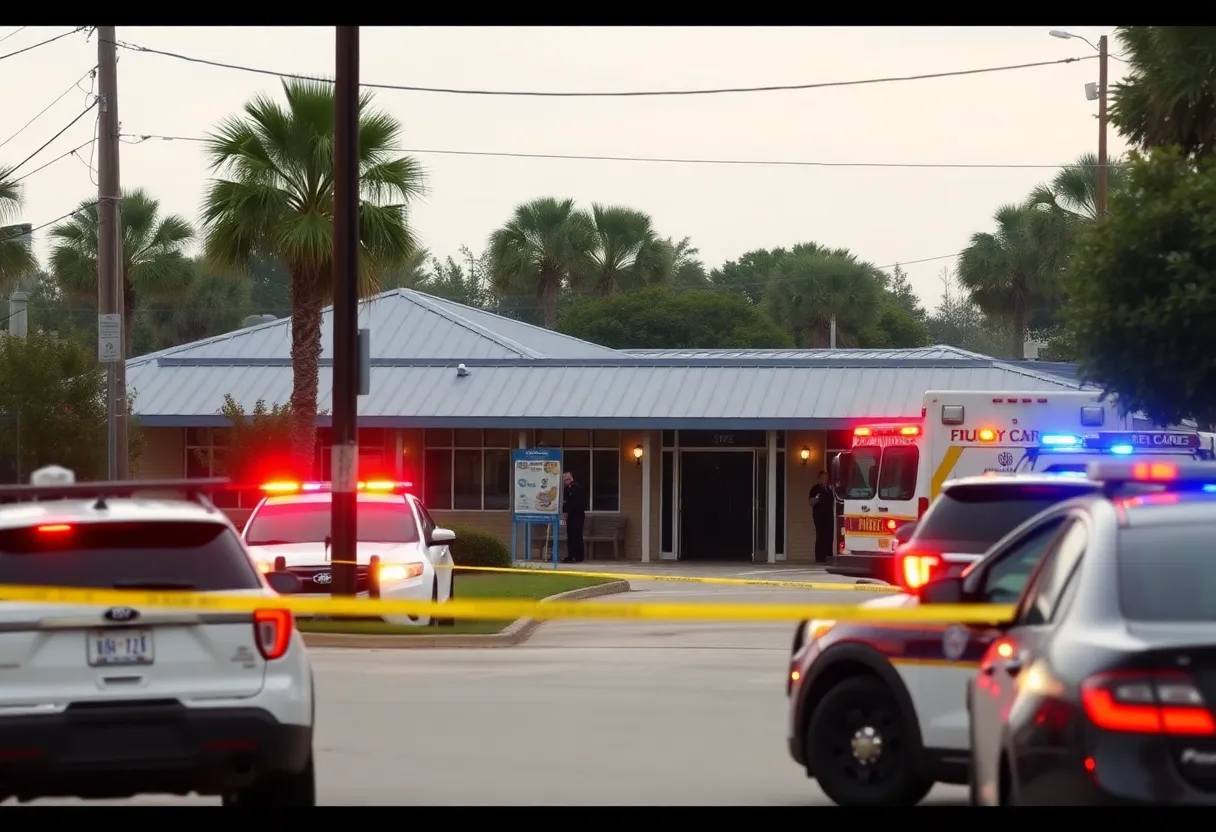 Emergency response at a day care in Jacksonville, Florida after a shooting incident.