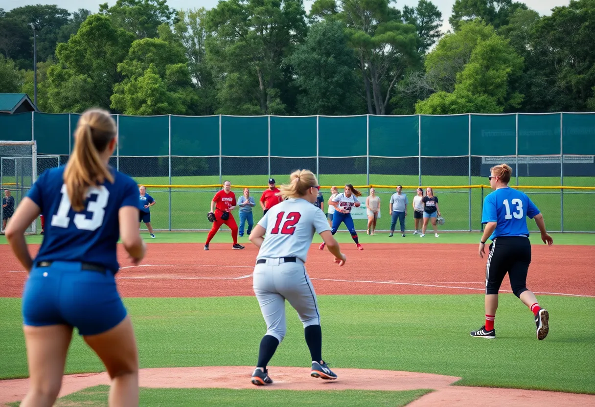 Jacksonville Dolphins softball team competing against Florida Gators